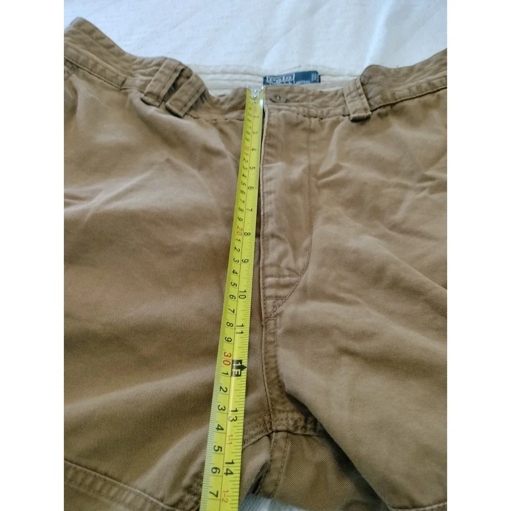 Vintage Polo Ralph Lauren Cargo Shorts Mens 40 Tan Classic Chino Khaki 9.5 
